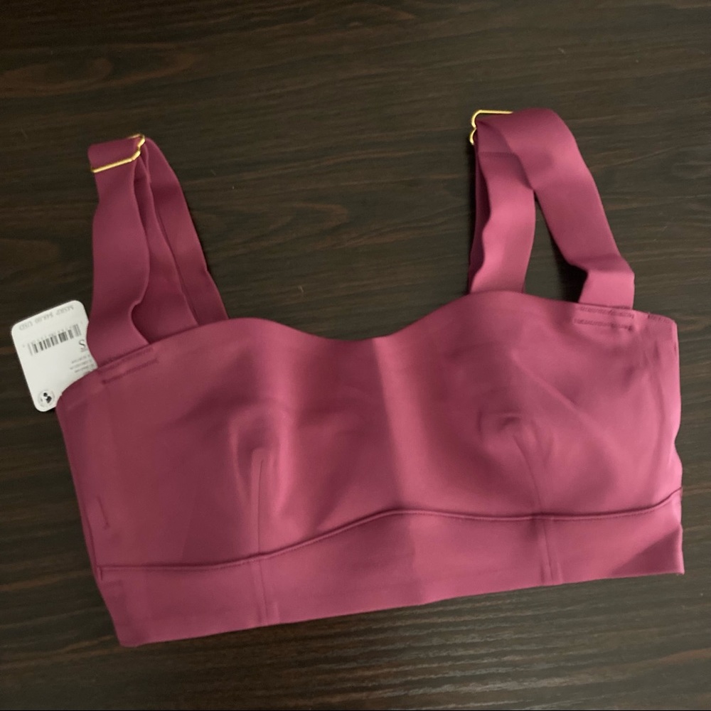Free People Naomi Longline Bra Thick Adjustable Straps Pink Purple Comfort Bra - Picture 6 of 12